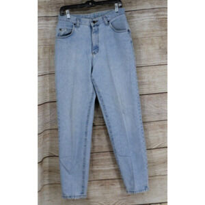 VINTAGE Lee Womens Sz 12 Med High Rise Straight Leg Light Wash Denim Jeans Blue